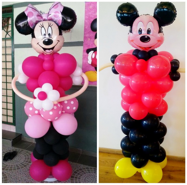 minnie mouse, mikey mouse format din baloane